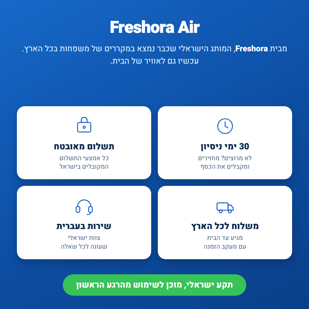 ™Freshora Air מסייע להפחית חלקיקי אבק באוויר