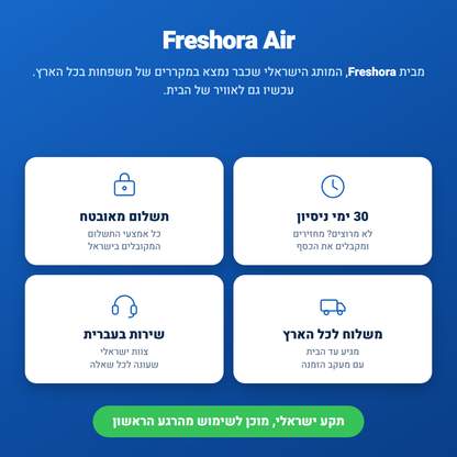 ™Freshora Air מסייע להפחית חלקיקי אבק באוויר